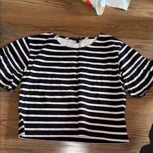 J. Crew Black and White Striped Top